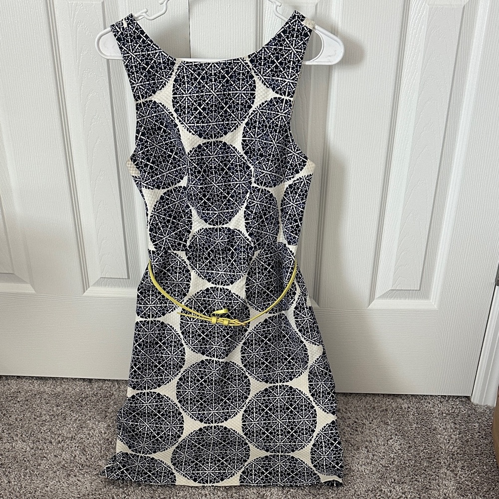 The Limited Navy and White Geometric Dress